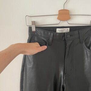 Abercrombie & Fitch Black Faux Leather Pants